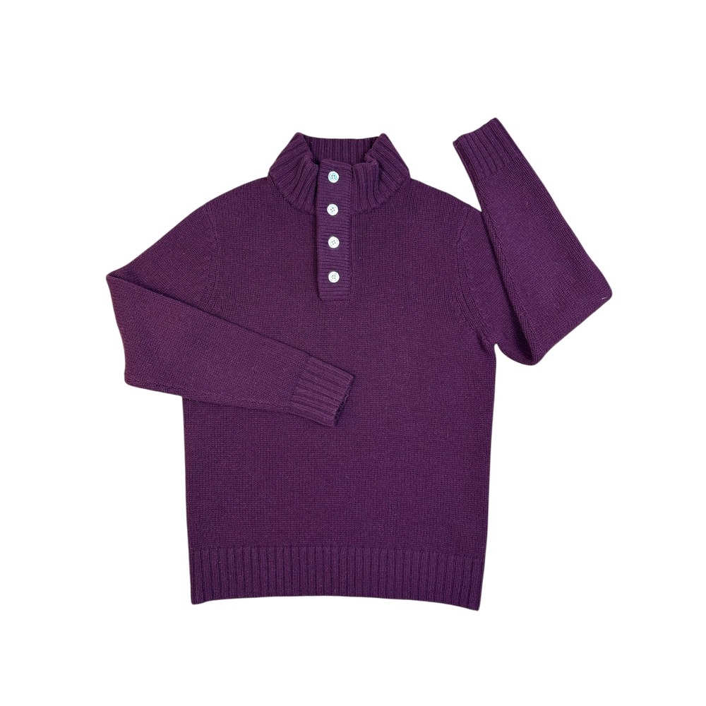 Bonobos Mens Purple Mock Neck Button Shoulder Knit Sweater Size‎ Medium
